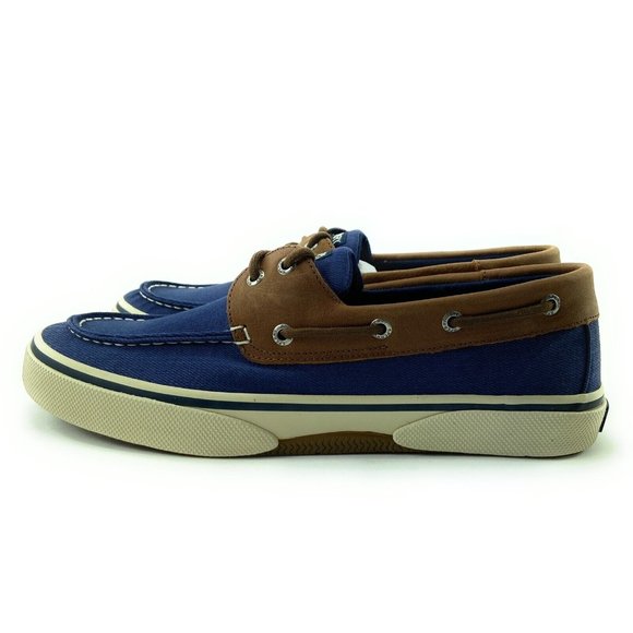 Sperry Men's Halyard 2-Eye Leather Navy Slip On Boat Shoes STS22766 Size 8 Wide - Picture 4 of 9